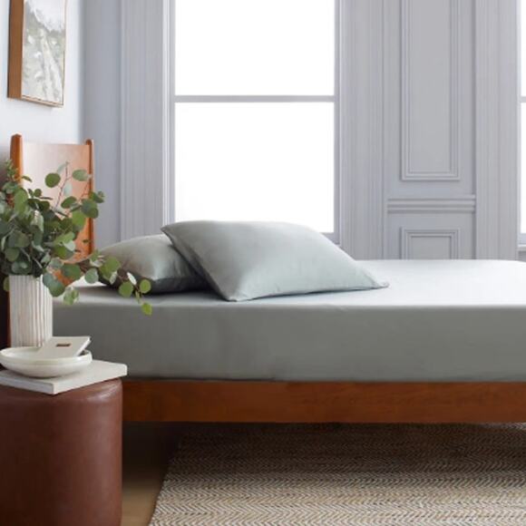 Quince Bamboo Fitted Sheet Set - King Size Eucalyptus Gray NWOT - Picture 1 of 6